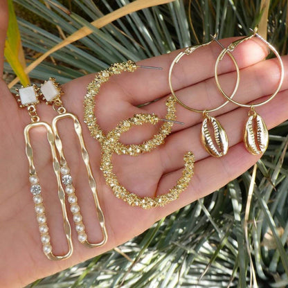 1 Set Fashion Star Leaves Eye Metal Copper Inlay Artificial Pearls Zircon 18k Gold Plated Women's Earrings