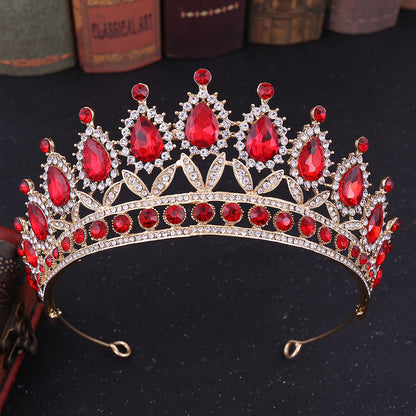 Baroque Style Crown Alloy Inlay Crystal Rhinestones Crown 1 Piece