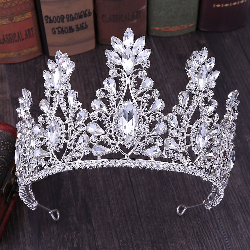 Retro Crown Alloy Inlay Crystal Rhinestones Crown 1 Piece