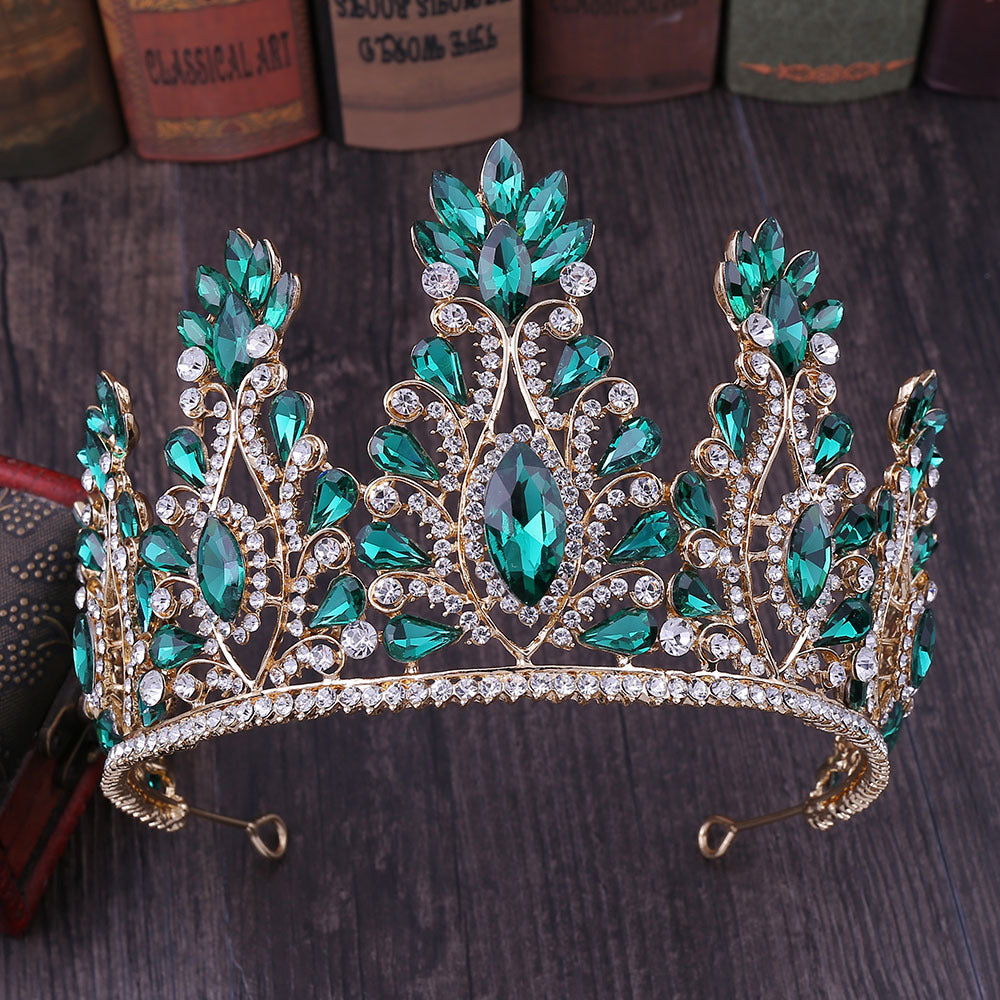 Retro Crown Alloy Inlay Crystal Rhinestones Crown 1 Piece