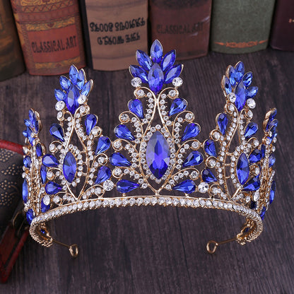 Retro Crown Alloy Inlay Crystal Rhinestones Crown 1 Piece