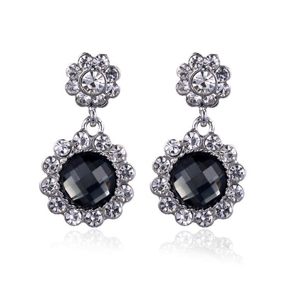 1 Pair Fashion Geometric Alloy Plating Artificial Pearls Rhinestones Women's Drop Earrings