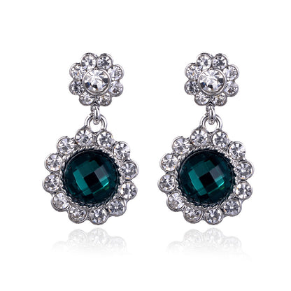 1 Pair Retro Geometric Alloy Plating Rhinestones Women's Drop Earrings