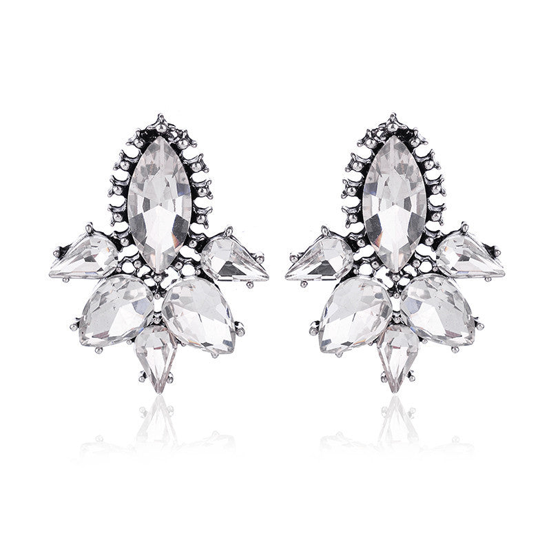 1 Pair Fashion Geometric Alloy Plating Rhinestones Women's Ear Studs