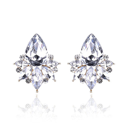 1 Pair Fashion Geometric Alloy Plating Rhinestones Women's Ear Studs