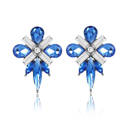 1 Pair Fashion Water Droplets Alloy Inlay Rhinestones Women's Earrings Ear Studs