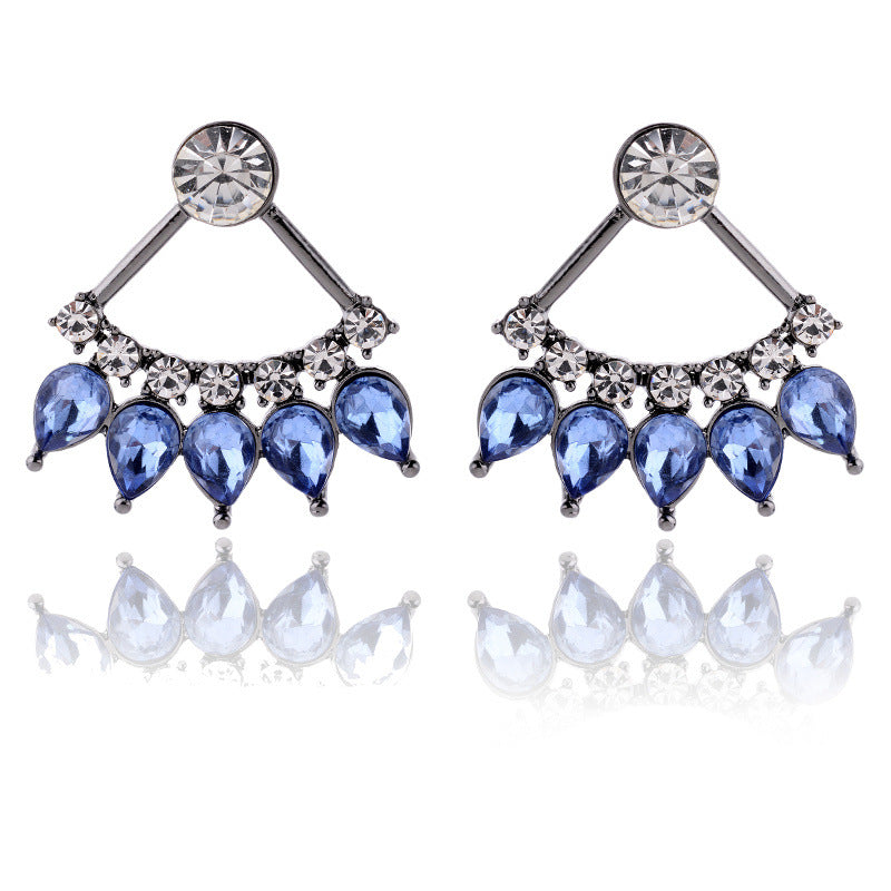 1 Pair Fashion Water Droplets Alloy Inlay Rhinestones Women's Earrings Ear Studs