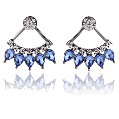 1 Pair Fashion Water Droplets Alloy Inlay Rhinestones Women's Earrings Ear Studs