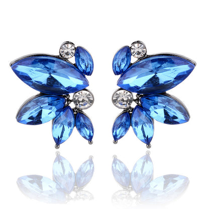 1 Pair Fashion Water Droplets Alloy Inlay Rhinestones Women's Earrings Ear Studs