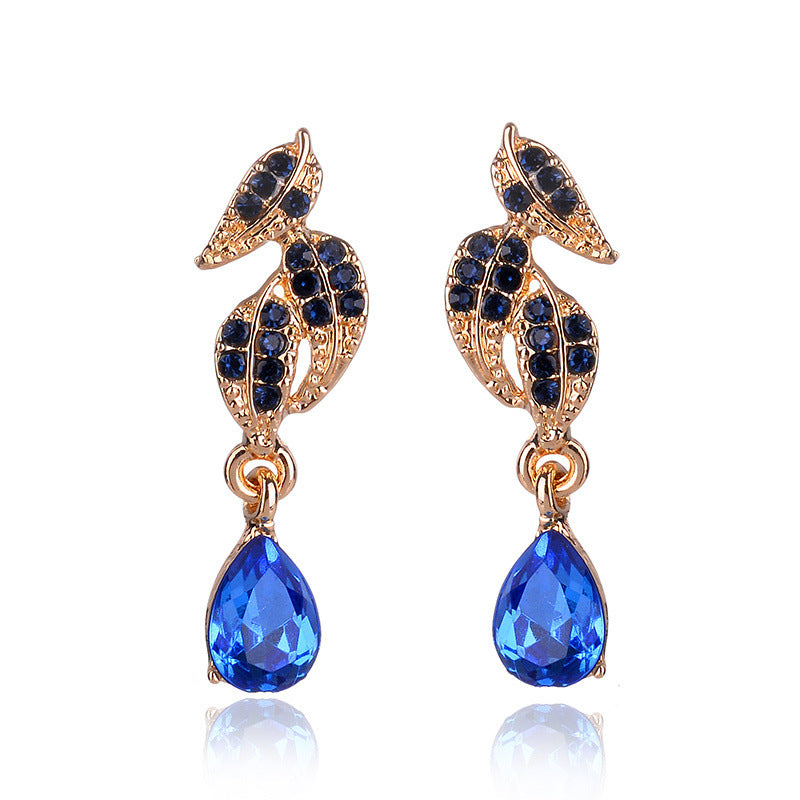 1 Pair Fashion Water Droplets Alloy Inlay Rhinestones Women's Earrings Ear Studs