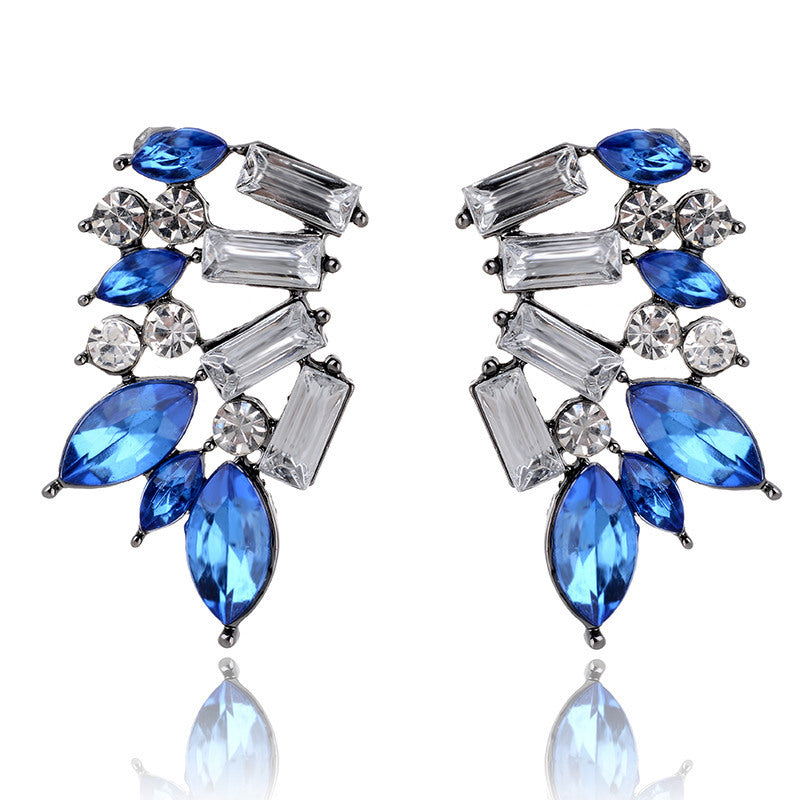 1 Pair Fashion Water Droplets Alloy Inlay Rhinestones Women's Earrings Ear Studs