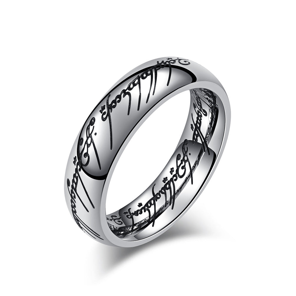 1 Piece Fashion Symbol Titanium Steel Polishing Rings