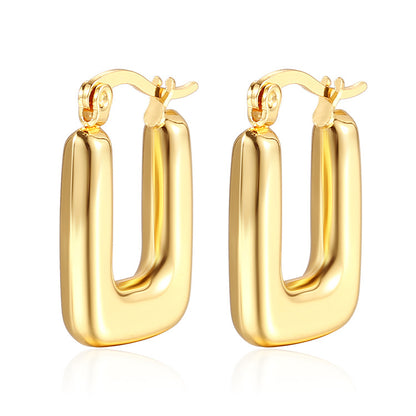 1 Pair Fashion U Shape Stainless Steel Plating Drop Earrings