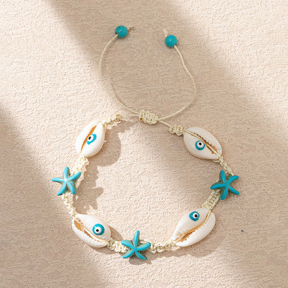 1 Piece Fashion Tortoise Cross Starfish Rope Shell Knitting Women's Bracelets Necklace
