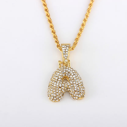 1 Piece Fashion Letter Alloy Inlay Rhinestones Unisex Necklace