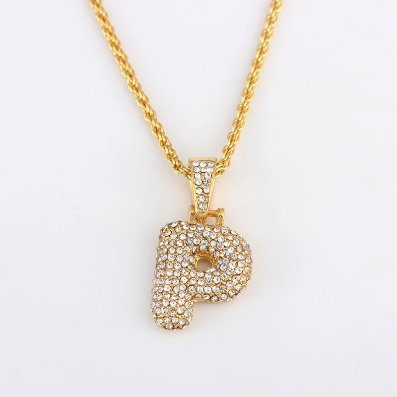 1 Piece Fashion Letter Alloy Inlay Rhinestones Unisex Necklace