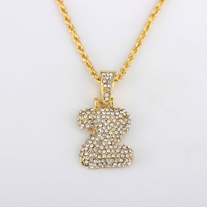 1 Piece Fashion Letter Alloy Inlay Rhinestones Unisex Necklace