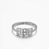 1 Piece Retro Letter Stainless Steel Plating Open Ring