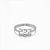 1 Piece Retro Letter Stainless Steel Plating Open Ring