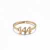 1 Piece Retro Letter Stainless Steel Plating Open Ring