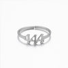 1 Piece Retro Letter Stainless Steel Plating Open Ring