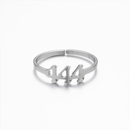 1 Piece Retro Letter Stainless Steel Plating Open Ring