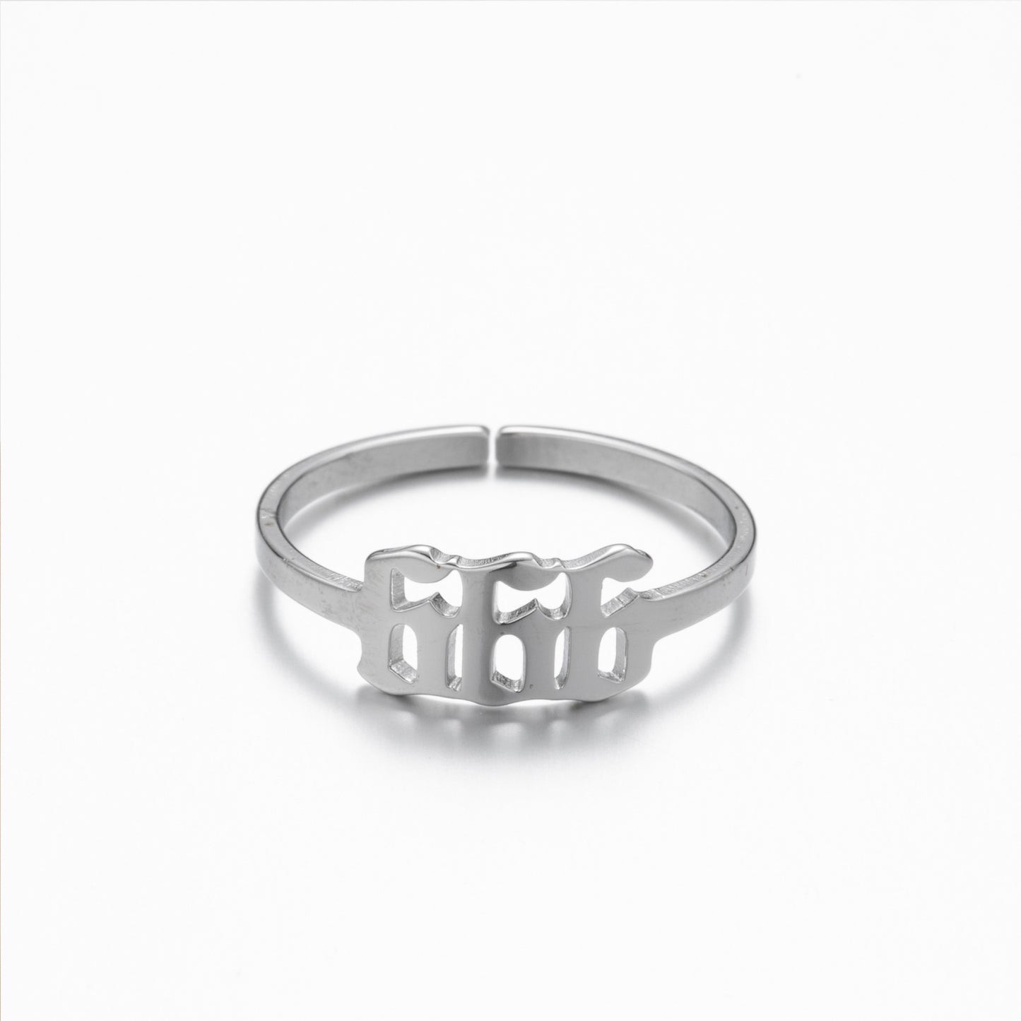 1 Piece Retro Letter Stainless Steel Plating Open Ring