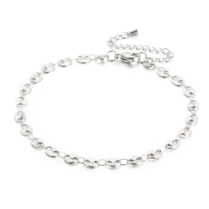 1 Piece Fashion Geometric Titanium Steel Plating Women's Anklet