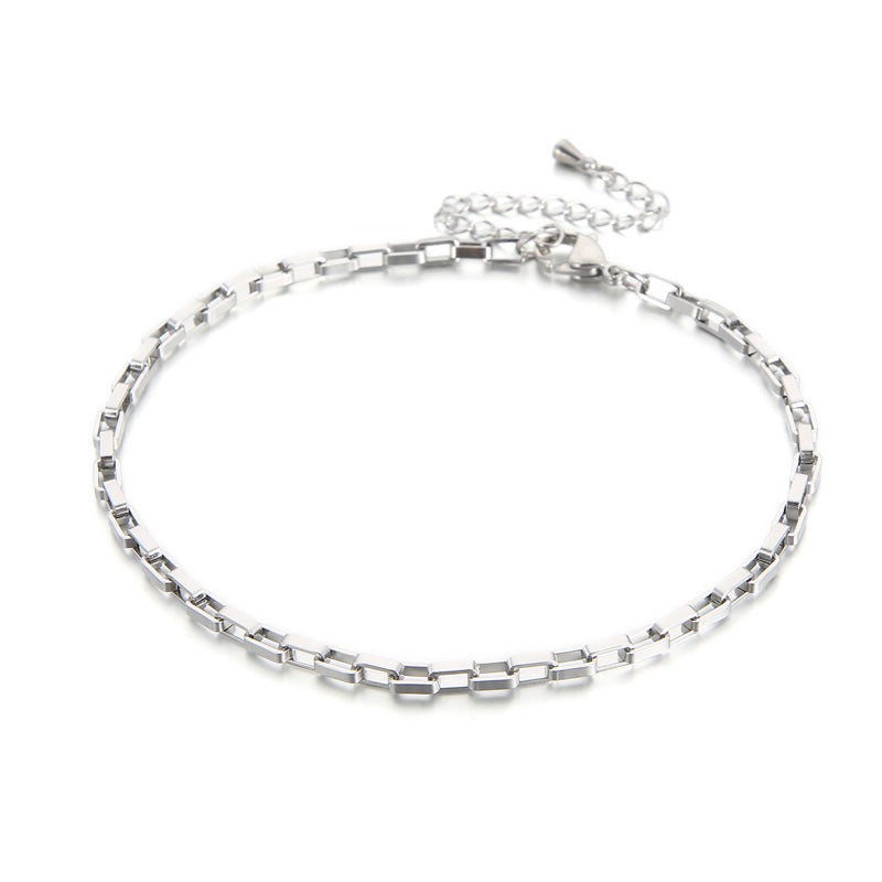 1 Piece Fashion Geometric Titanium Steel Plating Women's Anklet