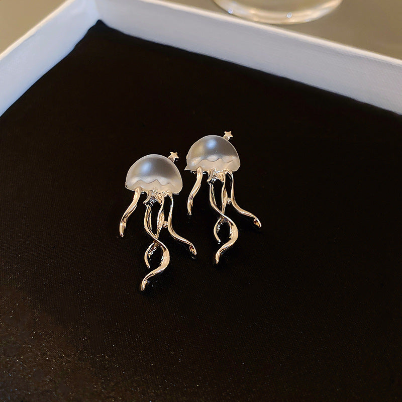 1 Pair Casual Sweet Jellyfish Copper Irregular Plating Inlay Resin Ear Studs