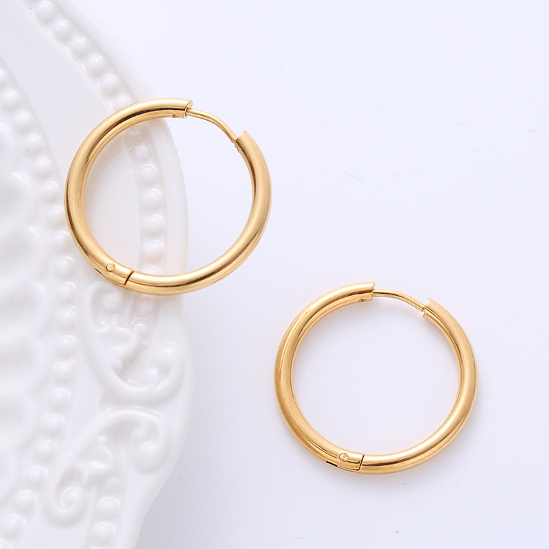 1 Pair Casual Classic Style Commute Hexagon Quadrilateral Circle Stainless Steel Plating Metal Earrings