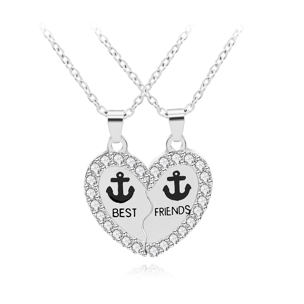 1 Piece Simple Style Letter Alloy Inlay Rhinestones Unisex Pendant Necklace