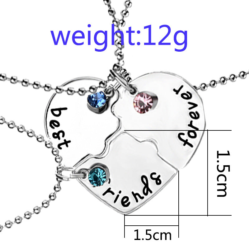 1 Piece Simple Style Letter Alloy Inlay Rhinestones Unisex Pendant Necklace