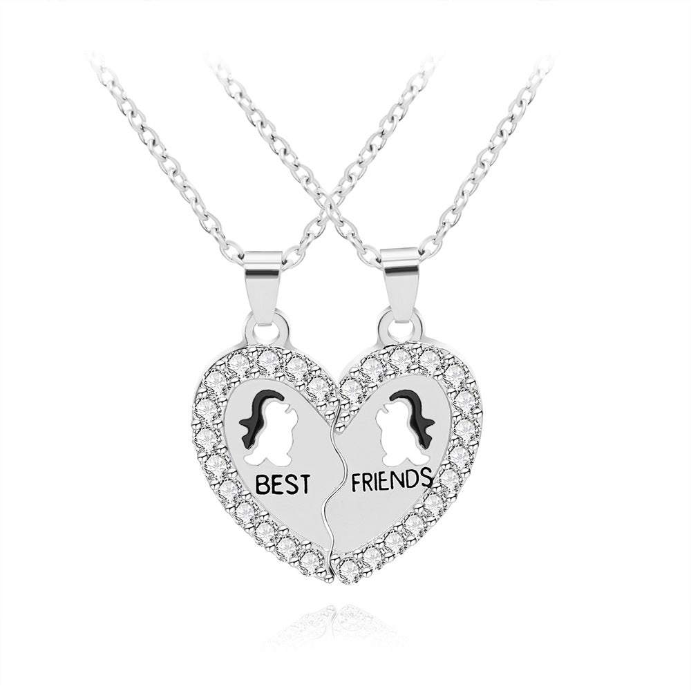 1 Piece Simple Style Letter Alloy Inlay Rhinestones Unisex Pendant Necklace