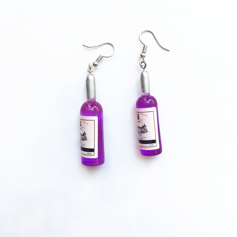 1 Pair Fashion Wine Bottle Resin Handmade Women's Drop Earrings