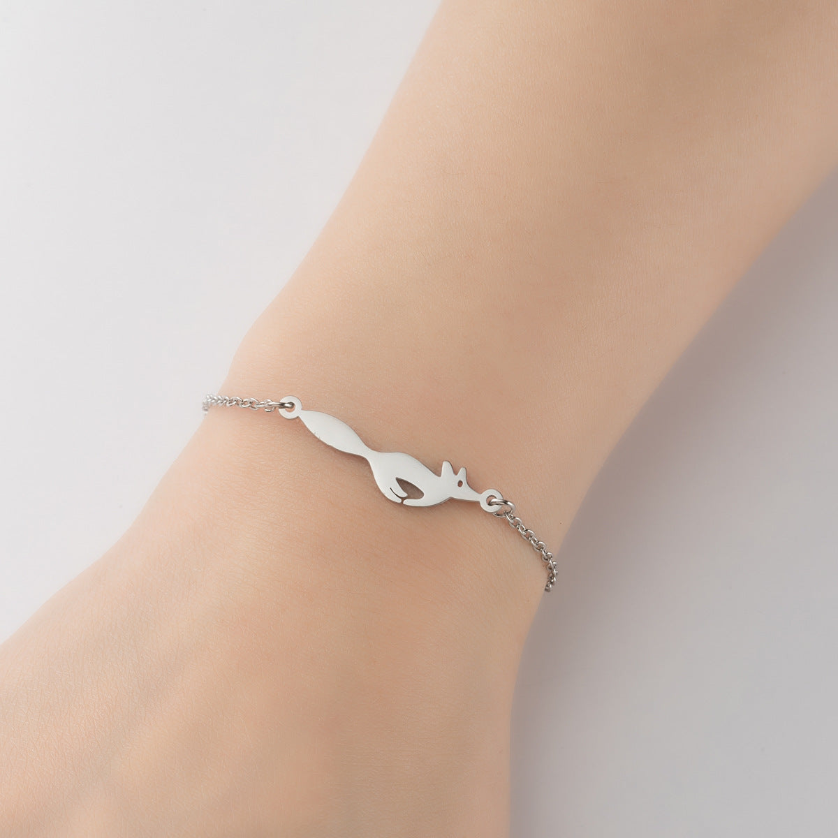 Cute Lady Letter Fox Horse Stainless Steel Plating Bracelets