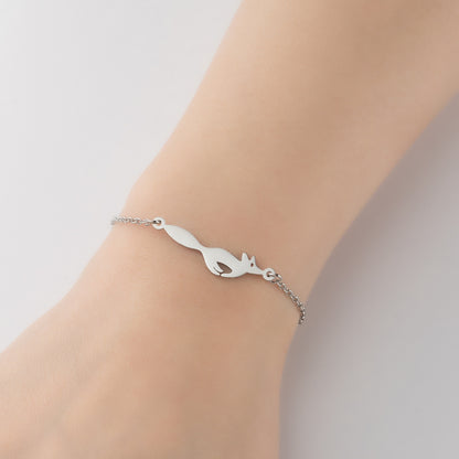 Cute Lady Letter Fox Horse Stainless Steel Plating Bracelets