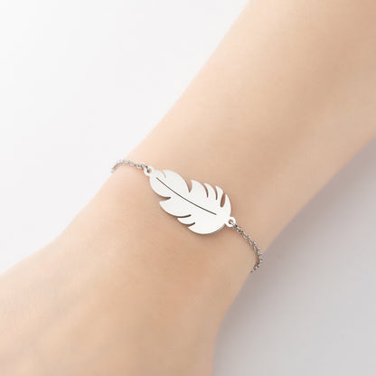 1 Piece Simple Style Leaf Ball Stainless Steel Plating Bracelets