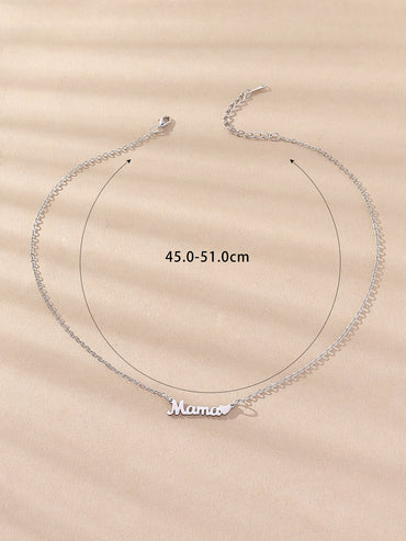 Fashion Mama Letter Stainless Steel Plating Necklace