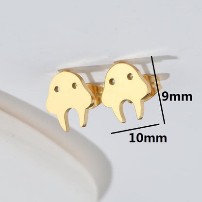 1 Pair Simple Style Animal Titanium Steel Ear Studs