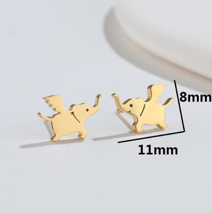 1 Pair Simple Style Animal Titanium Steel Ear Studs