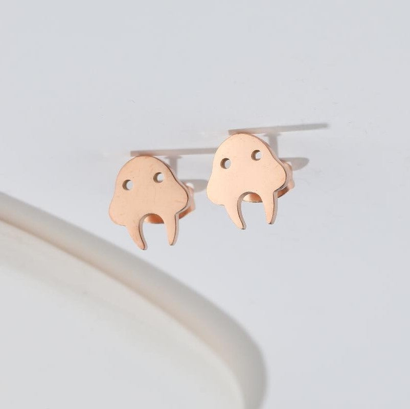 1 Pair Simple Style Animal Titanium Steel Ear Studs