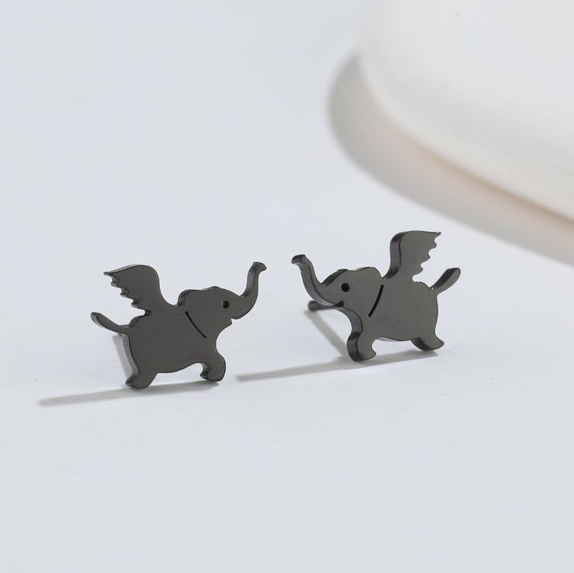 1 Pair Simple Style Animal Titanium Steel Ear Studs