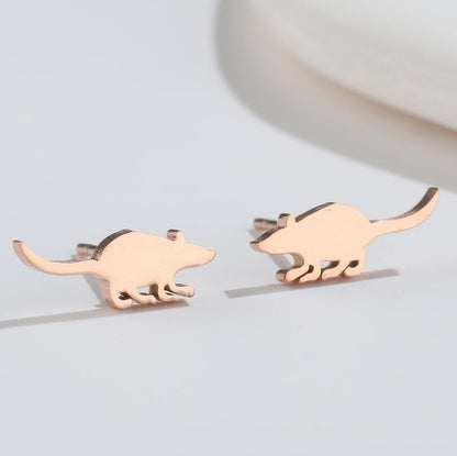 1 Pair Simple Style Animal Titanium Steel Ear Studs