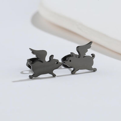 1 Pair Simple Style Animal Titanium Steel Ear Studs