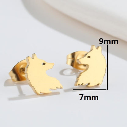 1 Pair Simple Style Animal Titanium Steel Ear Studs