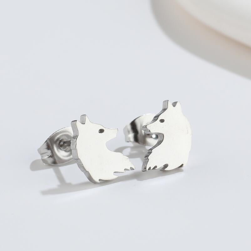 1 Pair Simple Style Animal Titanium Steel Ear Studs