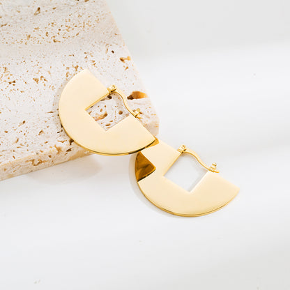 1 Pair Exaggerated Fashion C Shape Plating Stainless Steel 18k Gold Plated Earrings