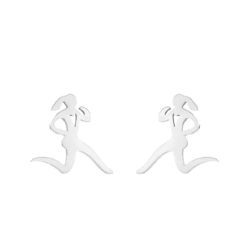 1 Pair Fashion Geometric Titanium Steel Plating Ear Studs