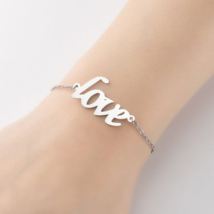 Cute Lady Letter Fox Horse Stainless Steel Plating Bracelets